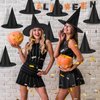12pcs Halloween Black Witch Hats Decorations for Halloween Costume & Cosplay Women Kids Party Favors Dressing Up, Thickened Hanging Wizard Hats Bulk with Rope and Hooks, Floating Witches Hat for Front