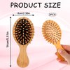 2 PCS Travel Brushes for Hair,Bamboo Brush Mini Hair Brush Anti-Static Bamboo Hair Brush Massage Scalp Detangling Brush Yellow Mini HairBrush Natural Wooden Pocket Travel Small Hair Brush for All Hair