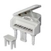 Miniature Piano for Dollhouse Furniture Upright Grand Piano with Stool Instrument 1 12 Ornament Artificial House Scene Accessories Desktop Decoration (White)