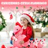 Blueweenly 18 Inch Christmas Flamingo Stuffed Animal Toy with 4 Small Christmas Plush Flamingo with Santa Hat Inside Pink Plushie Christmas Plush Decoration for Flamingo Party Decor