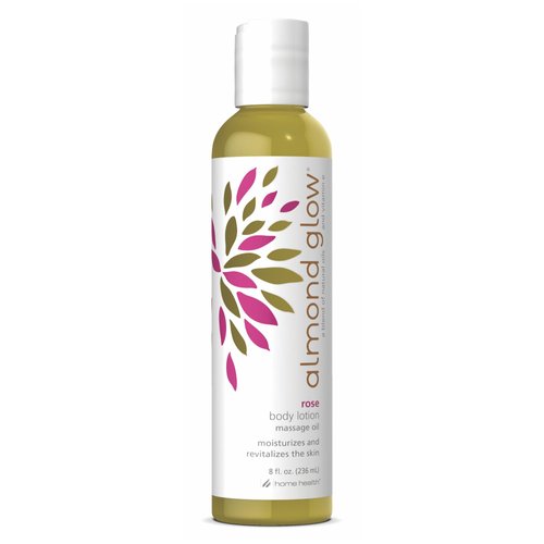 Home Health Almond Glow Body Lotion, Rose - 8 fl oz - Moisturizes & Revitalizes the Skin - Includes Vitamin E + Peanut, Olive & Lanolin Oils - Non-GMO, Vegetarian Friendly