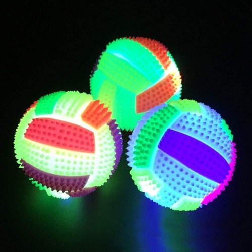 Dreamxue Flashing Football Shape LED Light Sound Bouncy Ball Funny Kids Pet Dog Toy Interactive Dog Toy, Xmas Gifts