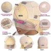 Hoscod 13x4 HD Transparent Lace 613 Bob Wig Human Hair 12 Inch Straight Blonde Bob Wig Human Hair Pre Plucked with Baby Hair 180 Density 613 Blonde Lace Front Wigs for Women Short Glueless Bob Wigs