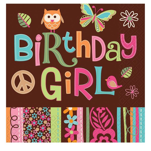 Amscan Lunch Napkins | Hippie Chick Collection | Party Accessory