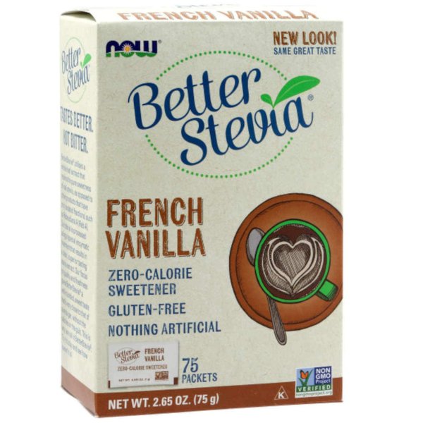 NOW Foods Better Stevia French Vanilla - 75 Packets (Pack of 1)
