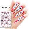 ROFIBUT 4th of July Nail Art Stickers 3D Self-Adhesive Independence Day Nail Decals Patriotic American Flag Flame Design Nail Stickers Butterfly Blue Red Star Nail Art Supplies for Women 6 Sheets