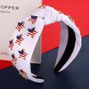 mokkia 4th of July Headband for Women American Flag Star Knotted Headbands Red White and Blue Rhinestone Crystal Top Knot Headbands Patriotic 4th of July Accessories Party Favors (American Star 3)
