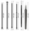 Pimple Popper Tool Kit, 6 Pcs Blackhead Remover Acne Needle Tools Set Removing Treatment Comedone Whitehead Popping Zit for Nose Face Skin Blemish Extractor Tool - Black