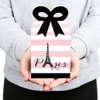 Big Dot of Happiness Paris, Ooh La La - Square Favor Gift Boxes - Paris Themed Baby Shower or Birthday Party Bow Boxes - Set of 12