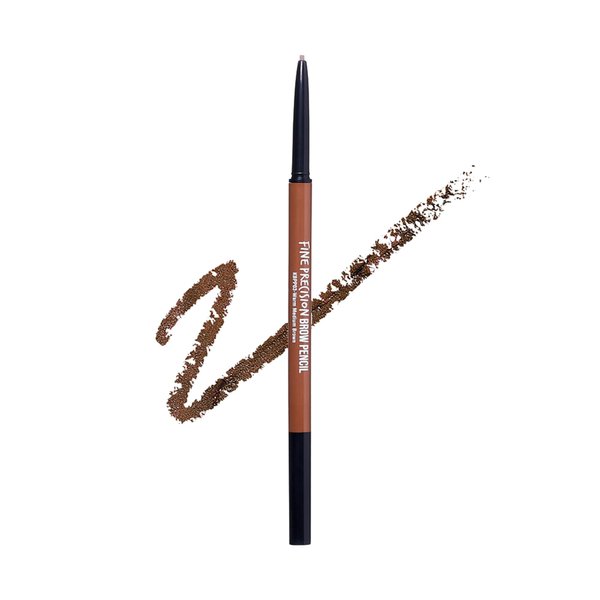 Kiss New York Professional Brow Pencil with Spoolie Brush, Ultra-Fine Precision Point Eyebrow Pencil, Dual-Sided Precise, Slim Definer, Fills Brows, Long-Lasting (Warm Medium Brown)
