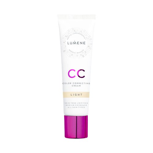 Lumene Color Corrector CC Cream - Lightweight Foundation with Medium Coverage - Redness Reducing Face Makeup for a Glowing Complexion - Vegan Formula + Suitable for All Skin Types - Light (1 fl oz)