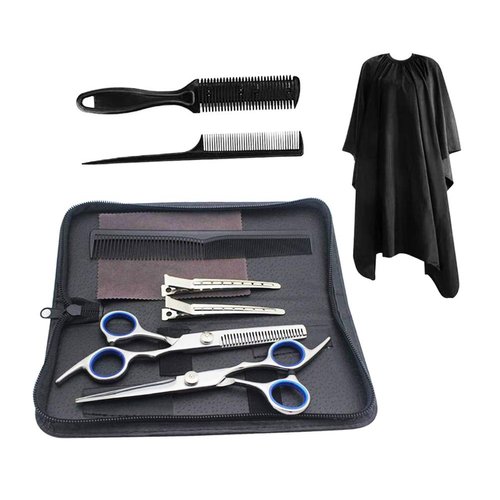 Hair Cutting Scissor Kit Thinning Scissors Kit (10 items) Barber Scissor Barber Shears made of Superior Stainless Steel for Salon, Home, Women, Kids (Size: 6.7")
