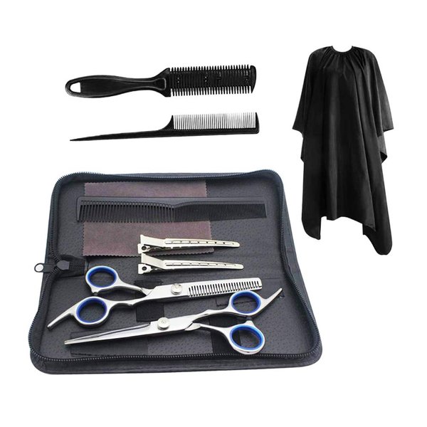 Hair Cutting Scissor Kit Thinning Scissors Kit (10 items) Barber Scissor Barber Shears made of Superior Stainless Steel for Salon, Home, Women, Kids (Size: 6.7")