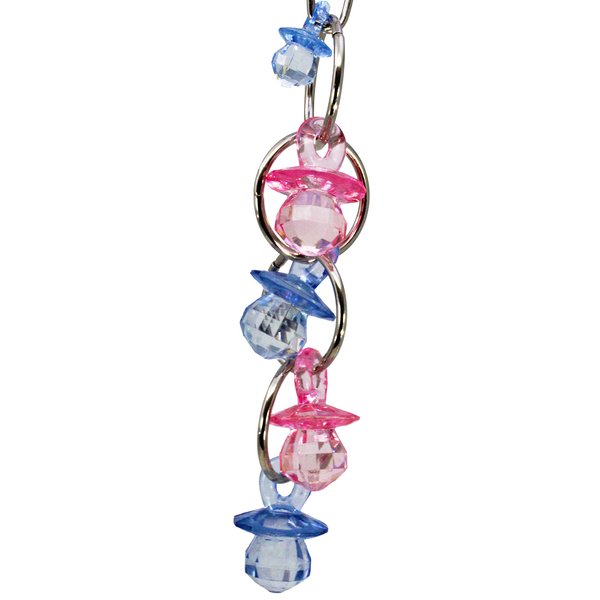 1745 Chandelier Bird Toy Parrot cage Toys Cages African Grey Conure Cockatiel. Quality Product Hand Made in The USA. (Blue and Pink)