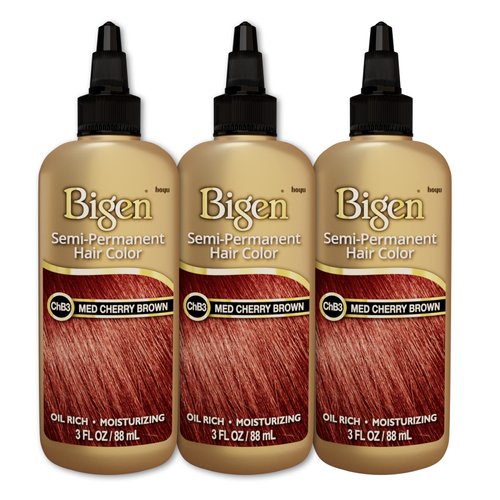 CHB3 Medium Cherry Brown Bigen Semi Permanent Hair Color (3 Pack)