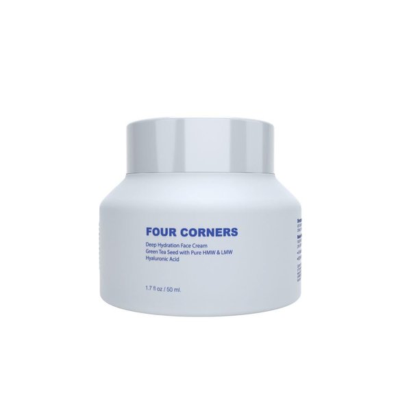 Four Corners Skincare Deep Hydration Face Cream with Green Tea Seed with Pure HMW & LMW Hyaluronic Acid