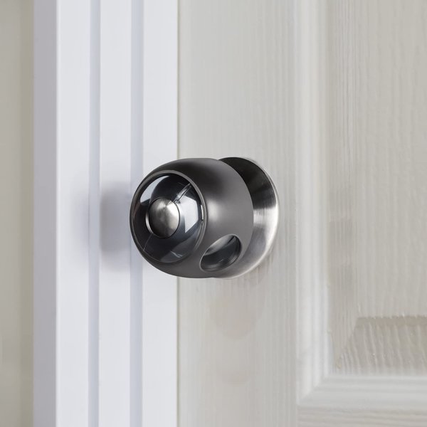 CLYMENE Improved Door Knob Covers Child Proof Door Handle Covers Child Safety, Baby Proof Door Knob Locks for Kids, 4 Pack (Clear-Black)
