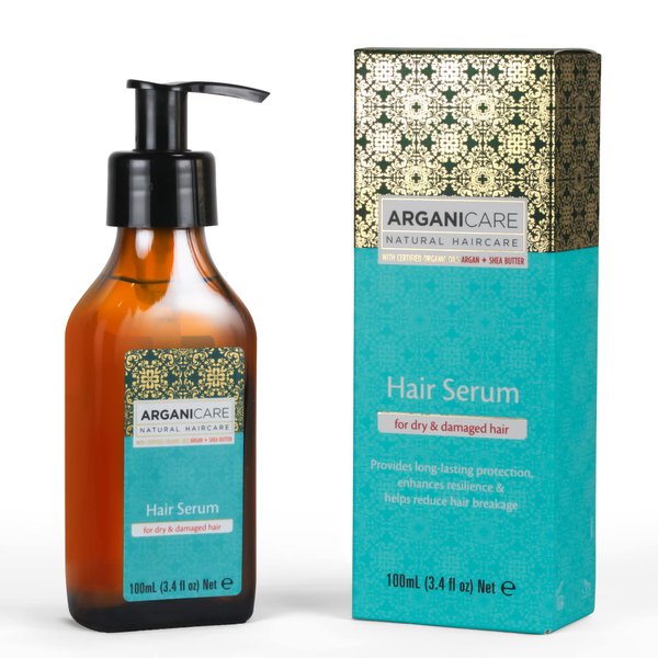 Arganicare Natural Argan Oil for Dry & Damaged Hair - Vegan Hair Growth Serum with Jojoba Oil Designed for Hair Loss & Dry Scalp Treatment - Aroma-Packed Formula with Shea Moisture for Frizz Control