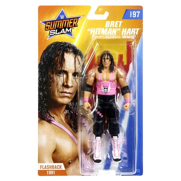 Mattel WWE SummerSlam Bret 'Hitman' Hart Action Figure in 6-inch Scale with Articulation & Ring Gear