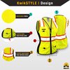 KwikSafety FIRST LADY Safety Vest for Women [SNUG-FIT] 9 Pockets, Class 2 Custom High Visibility Reflective ANSI OSHA Fitted Construction Work PPE/Yellow XS