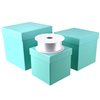 HOMEFORD Nested Square Gift Boxes, Robin's Egg Blue, 5-inch, 6-inch, 7-inch, 3-piece, 1.5-inch White Satin Ribbon