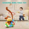 TI-TOO Baby Monkey Musical Crawling Toys 1-3 Year Old Boys Girls, Monkey Toddler Walking and Ring Toss Game Toys, Tummy Time Toys with Music & Lights Christmas Birthday Gifts for 3+ Boys Girls.