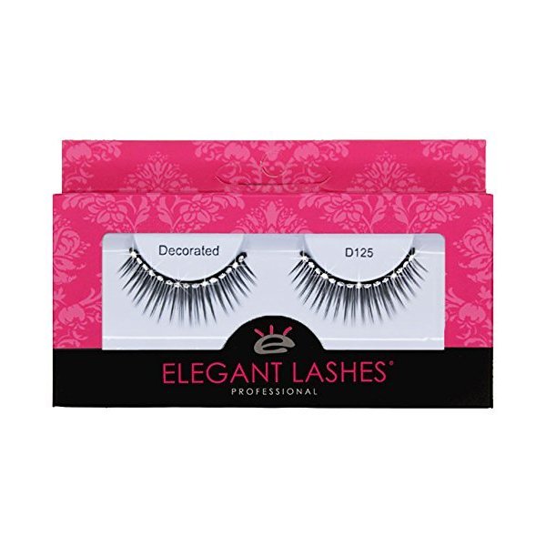 Elegant Lashes D125 (Volumizing and Lengthening Rhinestone False Eyelashes)