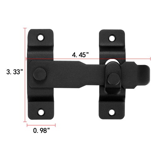 INIRET 2 Packs Barn Door Latches，4.33”x 3.23” Stainless Steel barn gate flip Door Latch Bi-fold Door Lock (Matte Black_2 Pack)