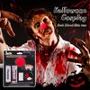 Halloween SFX Makeup, Face Painting Kit, Halloween Makeup, Black White Red Face Paint + Fake Blood + Halloween teeth + Foam Clown Nose, Halloween Special Effects SFX Clown Skeleton Cosplay