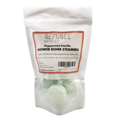Shower Bomb Steamers | 7 Pack | Handmade in USA | Support Refugee Employment in USA (Peppermint-Vanilla)