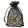 100-Pack 4x6 in Sheer Organza Gift Bags with Drawstring (Medium) - Metallic Stars (Black/Gold) - for Wedding Party Favors, Jewelry, Candy, Treats Mesh Pouch by The Display Guys