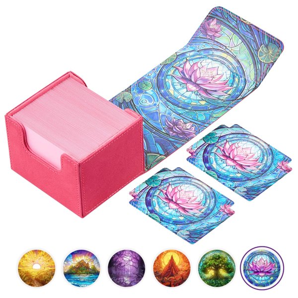 Arcane Fortress MTG Deck Box – Commander Deck Box for 120 Sleeved Cards with Art Interior – Leather Dividers, Nano-Fiber Exterior, Magnetic Closure – Perfect for Magic: The Gathering, TCG - Pink