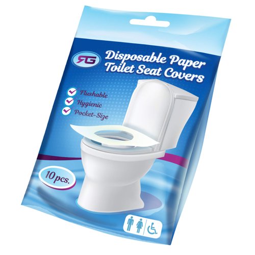 Rockland Guard - Disposable Toilet Seat Covers Flushable Paper Travel Pack (50-Count)
