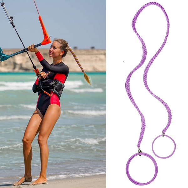 1 Pack 25" Purple Hair Ties No Damage for Swimming, Elastic Hair Tie for Women Girls Strong Ponytail Holders for Long Thick Curly Hair Stretchy No Snag Hair Bands for Sports Beach Pool