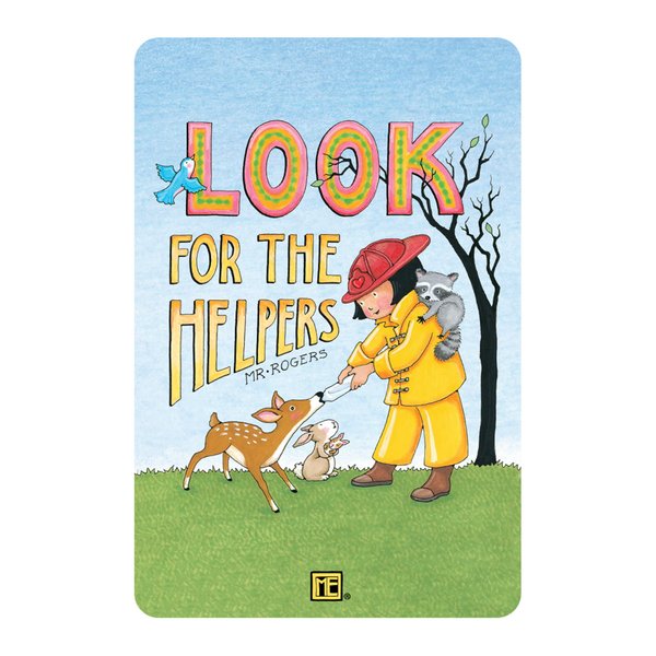 Mary Engelbreit “Look for The Helpers” Wooden Magnet – FSC Certified Wood, Eco-Friendly, Made in USA – Inspirational Fridge Magnet, Teacher or Volunteer Gift, Positive Quote Decor