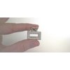 Generic Tiny small textured silver tone rectangle metal hair claw clip
