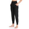 Colorfulkoala Women's High Waisted Joggers with Pockets Full Length Sweatpants & Lounge Pants (S, Black)
