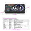 Arestech 5.5 inches A8 OBD2 Windshield HUD Head Up Display with Display RPM MPH Speeding Warning Fuel Consumption Temperature