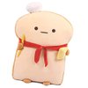 OUKEYI 18.9'' Toast Baguette Plush Pillow, Bread Shape Plush Toy Hugging Pillow with Red Scarf,Soft Toast Food Sofa Cushion for Home Decor,Funny Gift Plush Stuffed Hugging Toy for Kids