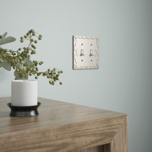 Franklin Brass Classic Lace Wall Plate, Satin Nickel Double Switch Cover Switch Cover, 1-Pack, W35073-SN-C