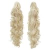 SWACC 24-Inch Long Messy Curls Claw Clip Ponytail Extensions Synthetic Clip in Drawstring Curly Ponytail Hairpiece Jaw Clip Hair Extensions (Platinum Blonde-60#)
