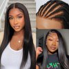 WOWANGEL 9x6 Wear and Go Glueless Wig, Pre Plucked Bleached Knots Lace Front Wig Pre Cut HD Lace Closure Wigs Natural Hairline Straight Wigs 100% Human Hair Wear and Go Wig 22 inch