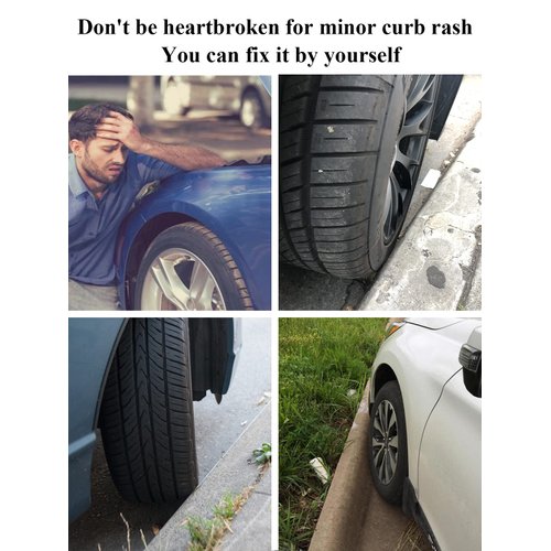 SYOAUTO Gunpowder Rim Touch Up Paint For Tesla Model Y 3 S X Uberturbine/Arachnid/Cybersteam/Turbine Wheel Touch Up Paint Pen Tip and Brush 2 in 1 Rim Scratch Repair Wheel Curb Rash Paint