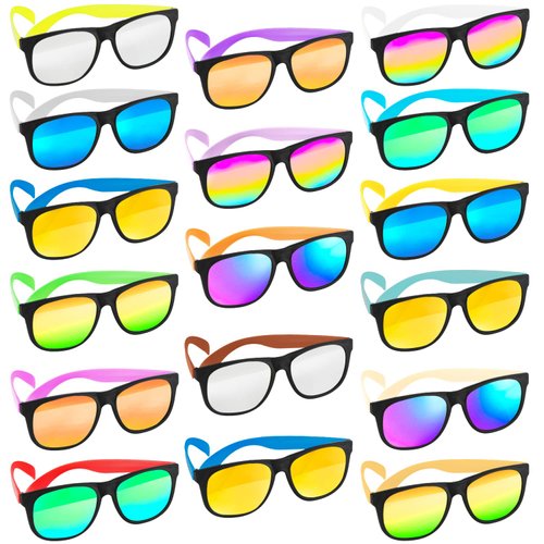 32 Pack Sunglasses Bulk with UV Protection, 16 colors Neon 80s Retro Plastic Sun Glasses Toy, Summer Pool Party Favors, Beach Party Supplies, Gift for Birthday Goody Bag Filler School Classroom Prizes