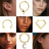 BESTEEL Septum Rings 16G Hypoallergenic Surgical Steel Hinged Septum Clicker Nose Rings Hoop for Women Men Cute CZ Dangle Horseshoe Hinged Septum Lip Helix Tragus Daith Cartilage Piercing Jewelry 10MM