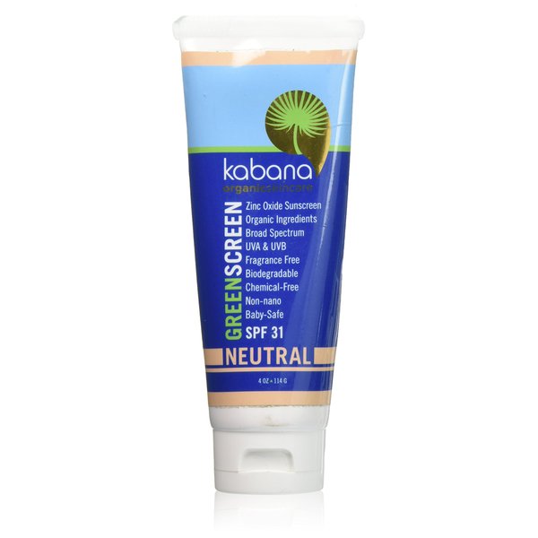 Green Screen Organic Sunscreen Zinc Oxide SPF 31 Tinted NEUTRAL - Soy-Free - Vegan - Gluten-free - 8oz/230g As 2x4oz