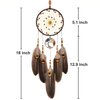 Urdeoms Tree of Life Dream Catchers for Bedroom Adult Brown Boho Dream Catcher Wall Decor for Girls Chakra Crystal Healing Stones Hanging Ornament Room Decoration 18" Length(NO.12)