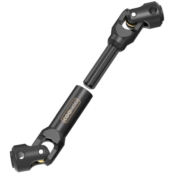 COOWOO RC Drive Shaft, 75-103mm Center Drive Shaft Upgrade Part for 1/10 Scale RC Trucks SCX10 90046 AXI03007 TRX4 Redcat Gen8, Enhanced Durability and Performance - Made of Hardened Steel (Black)