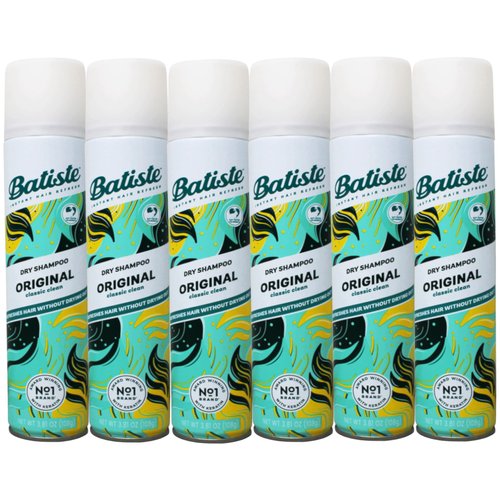 Batiste Instant Hair Refresh Dry Shampoo, Original Classic Clean, Refreshes Hair Without Drying Out, 3.81 oz (Pack of 6)