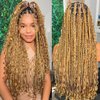 Pre Stretched Braiding Hair 36inch 6 Packs Synthetic Braiding Hair #27 Honey Blonde Braiding Hair Pre Stretched Soft Yaki Braiding Hair For Braids Long Braiding Hair Extensions(#27,6Packs,36inch）